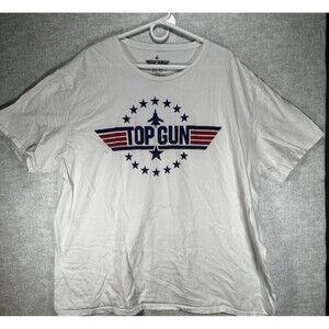 Top Gun Men's Short Sleeve Crewneck Graphic T-Shirt White Logo Size 3XL